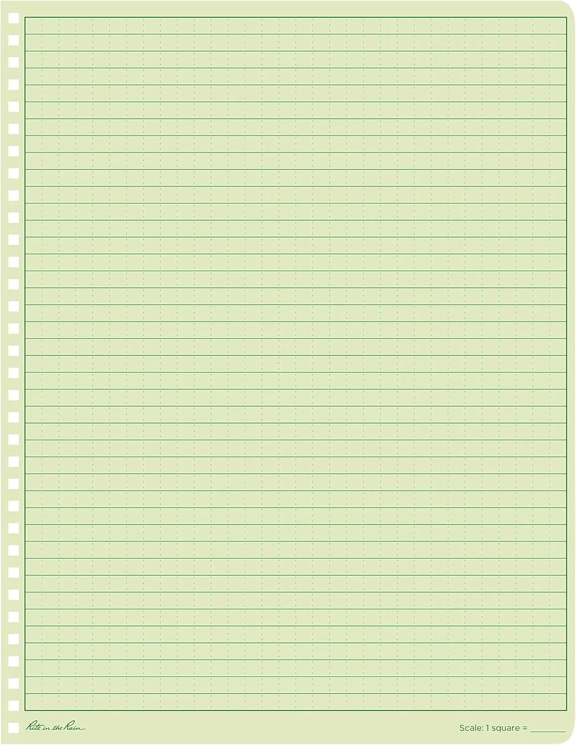 Rite in the Rain Weatherproof Side Spiral Notebook, 8.5" x 11", Green Cover, Universal Page Pattern (No. 973-MX)