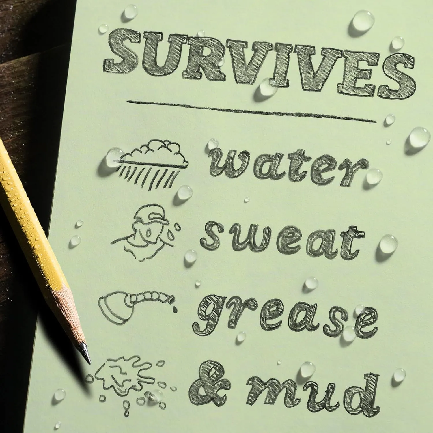 Rite in the Rain Weatherproof Side Spiral Notebook, 8.5" x 11", Green Cover, Universal Page Pattern (No. 973-MX)