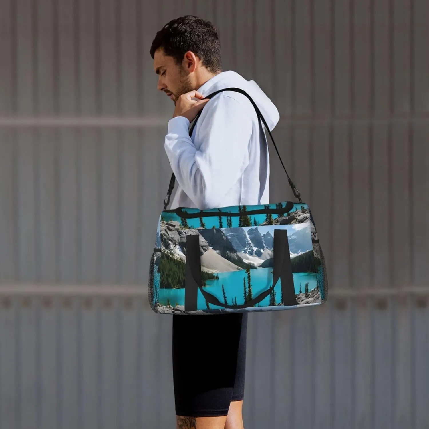 Rocky Mountains Durable Portable Crossbody Travel Bag, A Good Companion For Long-Distance Travel