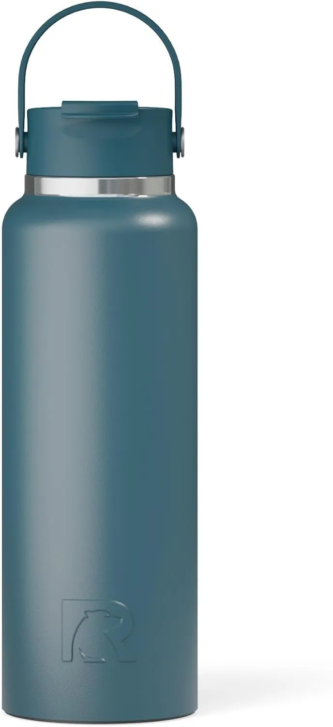 RTIC 40oz Outback Bottle, Insulated, Stainless Steel, Metal, Double Wall Vacuum-Insulation, Ceramic Lined, Leak-Proof Lid, BPA-Free Water Flask for Hiking, Running, Sports, Outdoor, Marine
