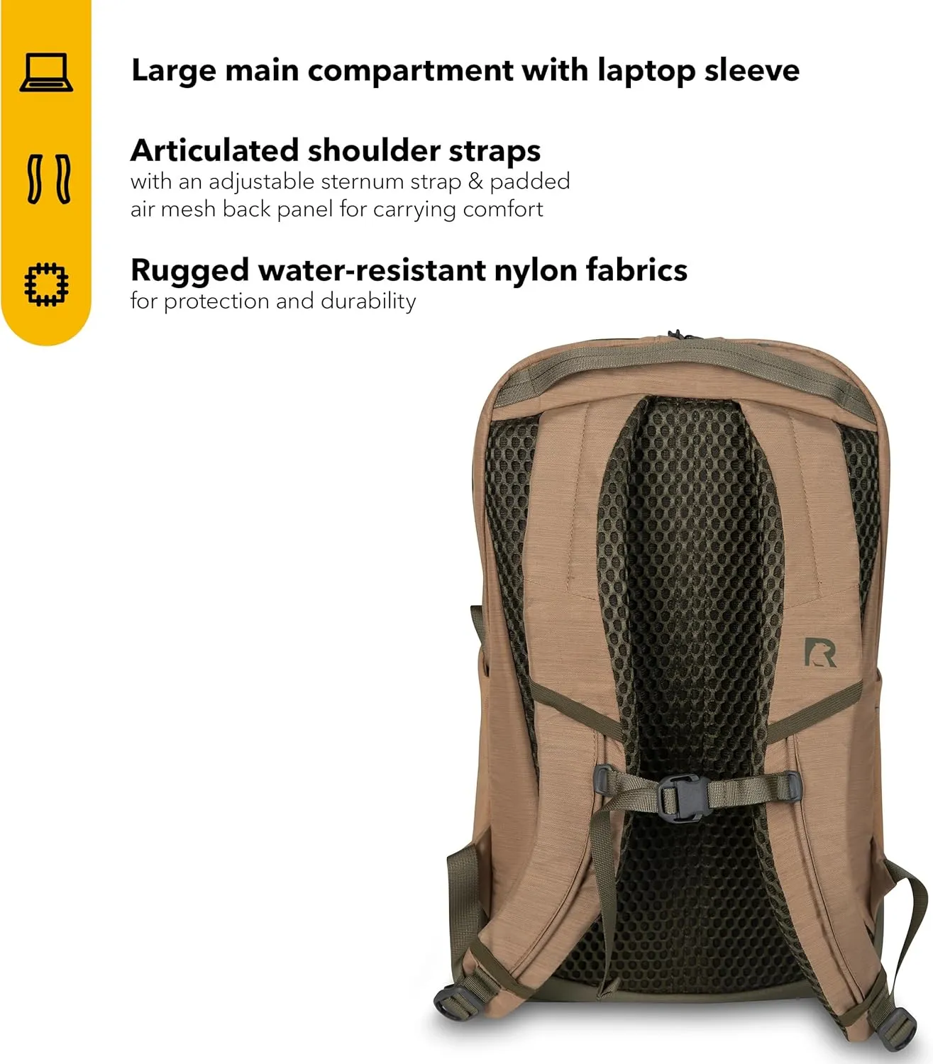 RTIC Road Trip Backpack Bag for Hiking, Travel, Computer, Business, Work, Commuting, Men, Women, Adults, Large, with Laptop Sleeve, Trailblazer