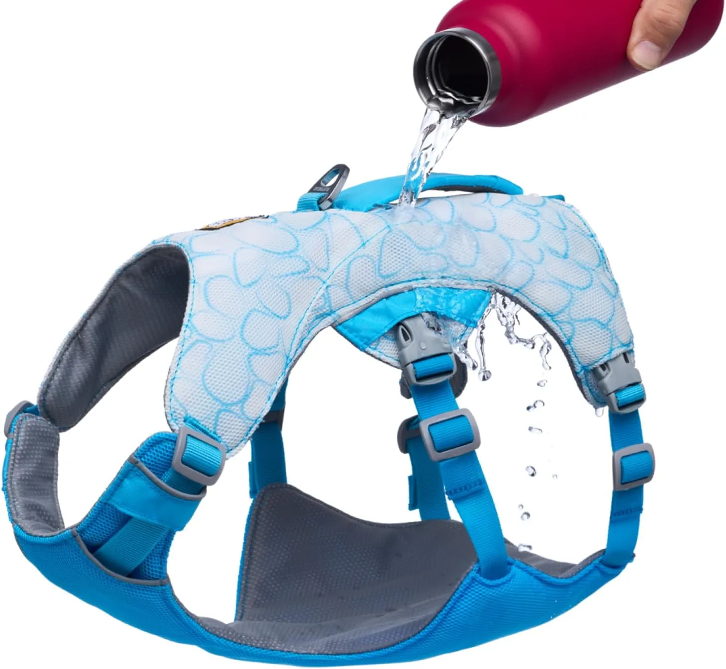 Ruffwear, Swamp Cooler Dog Harness, Lightweight with Evaporative Cooling for Hot Weather, Biolumin Blue, Medium