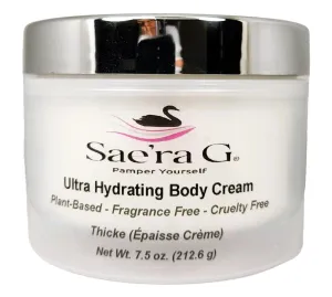 Sae'ra G Ultra Hydrating Body Cream Moisturizer – Shea Butter and Aloe – Fragrance Free – Plant Based Vegan – Paraben Free – Cruelty Free – All Natural – 7.5 oz – All Skin Types – Non Greasy