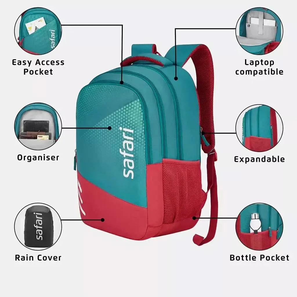Safari Vogue 1 Teal Laptop Backpack with Rain cover (37 L)