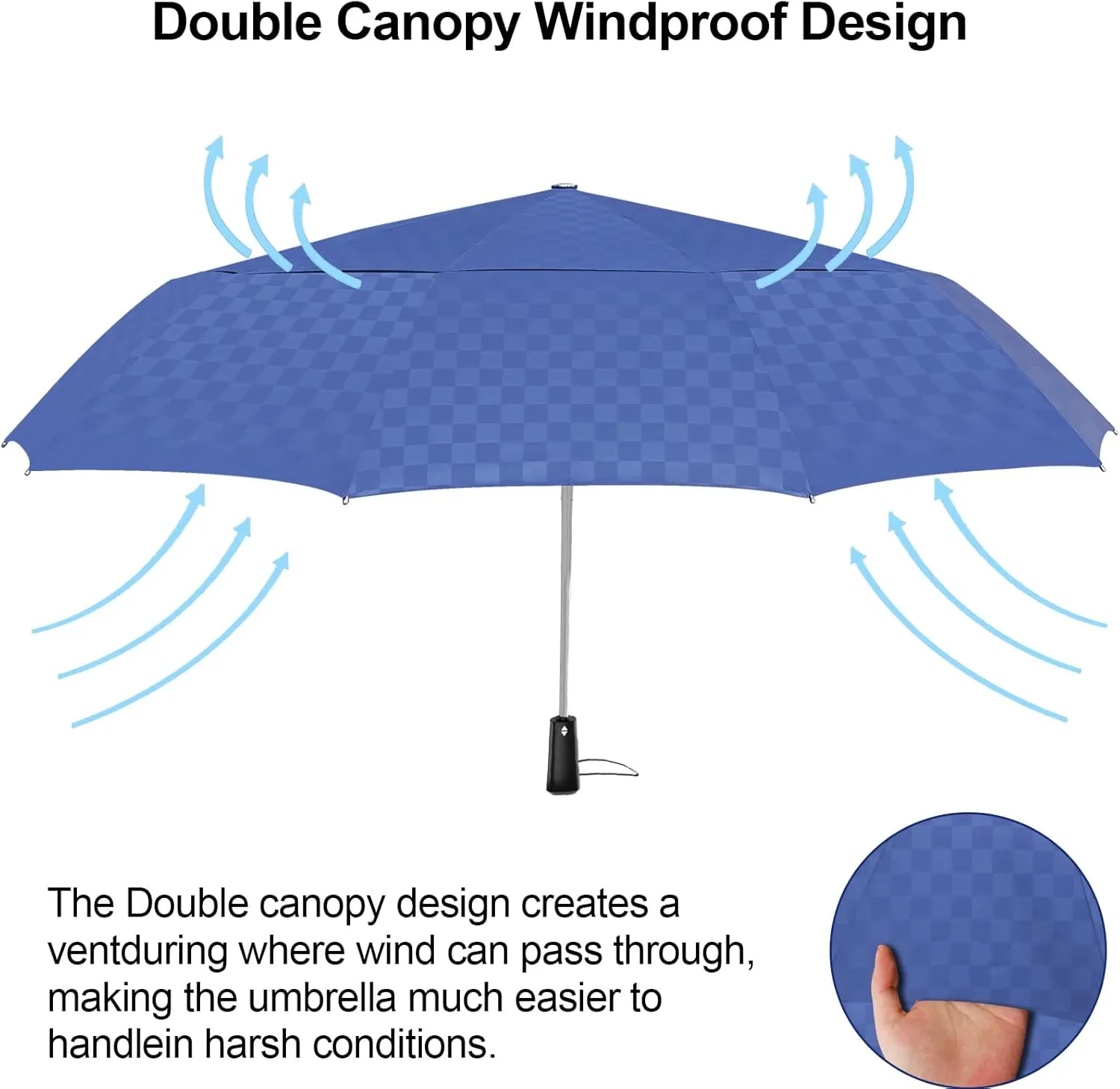 Satol 46/54/62 Inch Large Golf Umbrella, Windproof 10 Ribs Automatic Open/Close Oversize Double Canopy Vented Portable Folding Travel Umbrellas, UPF 50  Sun & Rain Compact Umbrellas for Outdoor