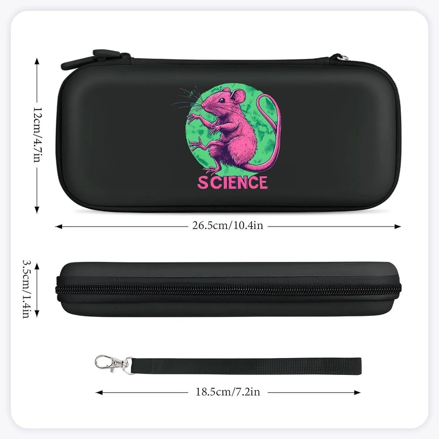 Scientific Mutant Mice Compatible with Switch Carrying Case Hard Travel Game Bag Pouch with 15 Games Accessories