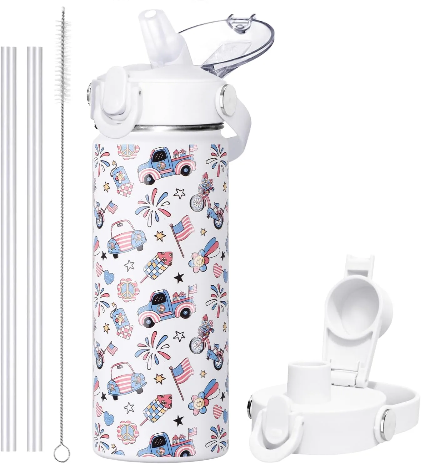 SENDESTAR Metal Insulated Water Bottle - 12oz/18oz BPA-FREE 18/8 Stainless Steel Travel Tumbler Double Wall Vacuum Leak Proof Kids Cup with Straw for Kids, School Boys Girls
