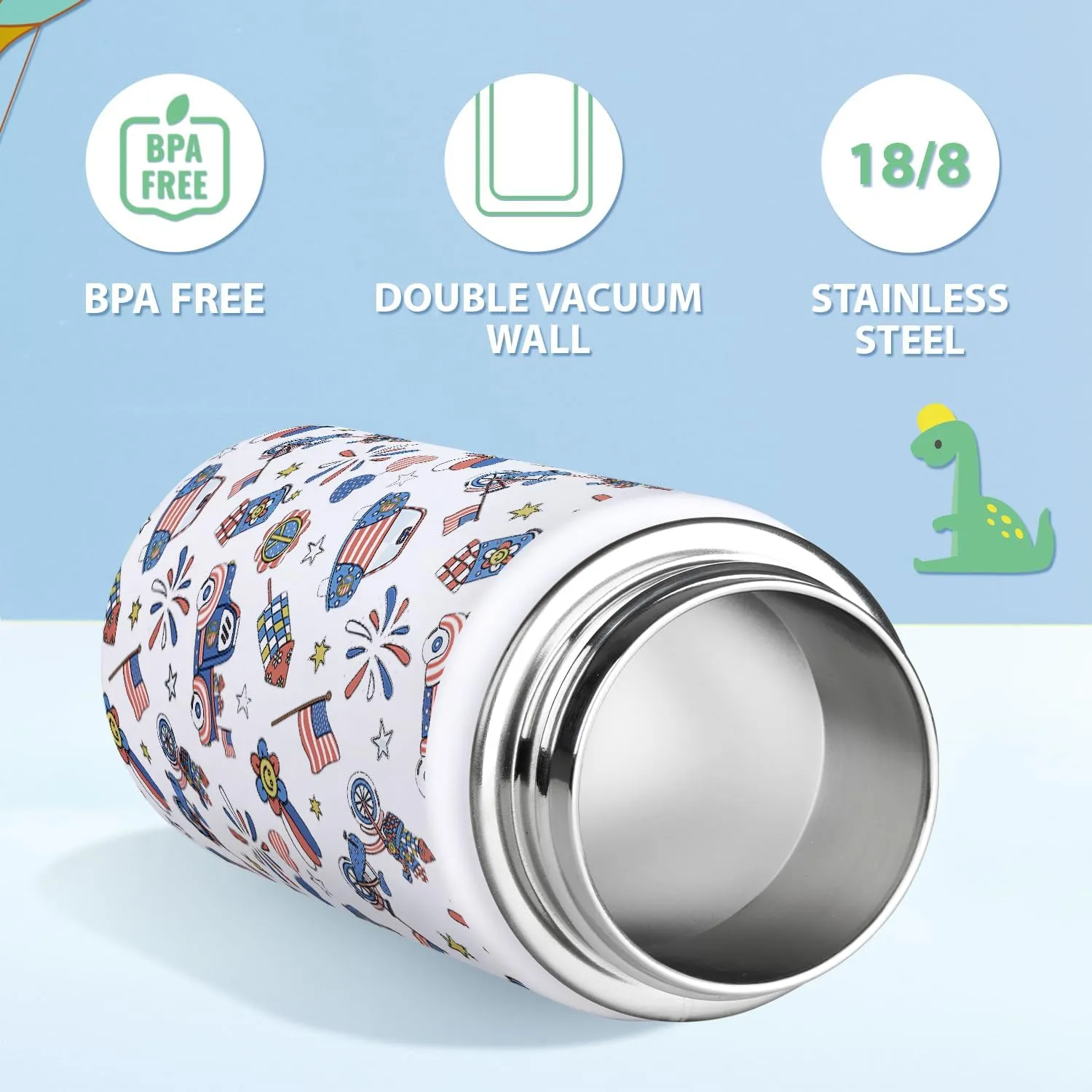 SENDESTAR Metal Insulated Water Bottle - 12oz/18oz BPA-FREE 18/8 Stainless Steel Travel Tumbler Double Wall Vacuum Leak Proof Kids Cup with Straw for Kids, School Boys Girls