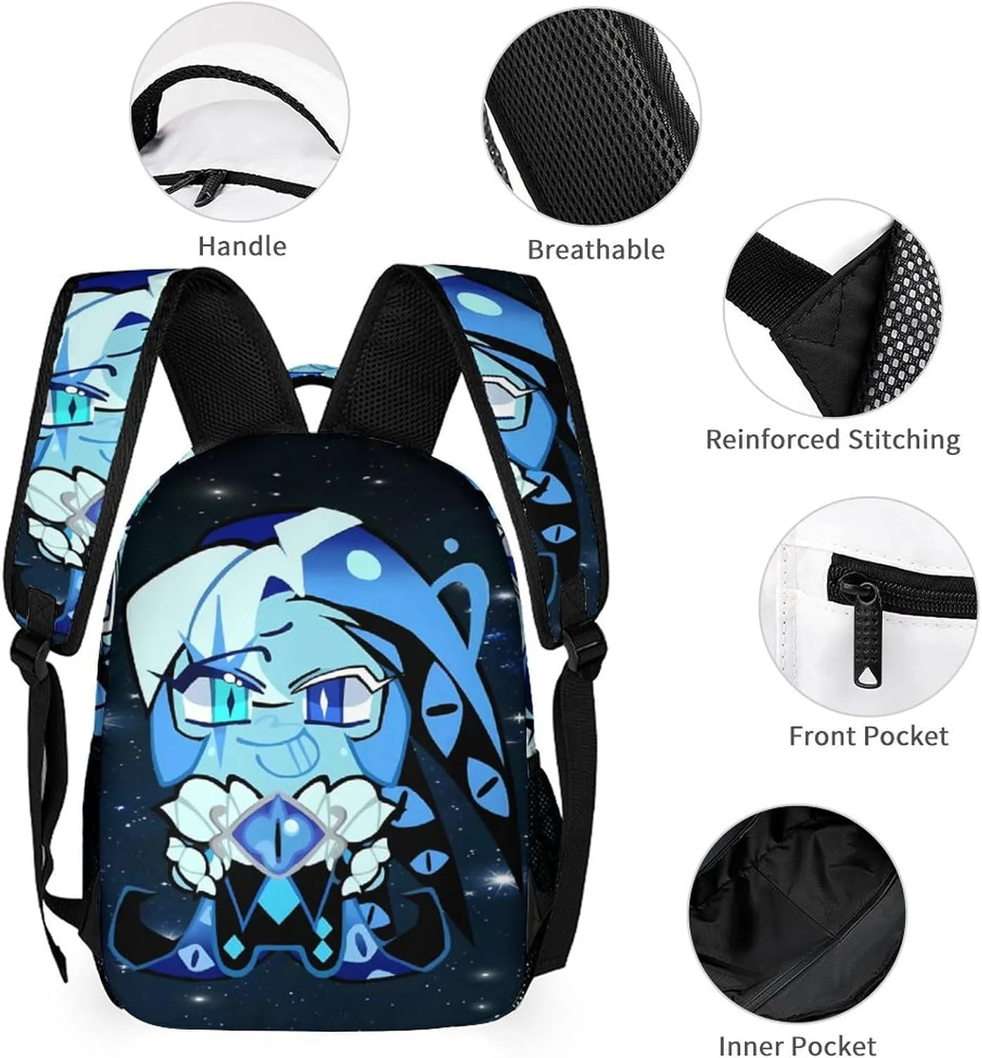 sha_dow Blue milk Backpack Large Capacity Laptop Bags Lightweight Multifunction Daypack for Daily/Work/Sport