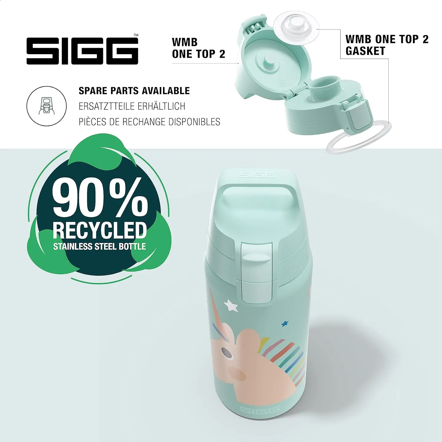 SIGG - Insulated Kids Bottle - Shield One Therm - For Carbonated Beverages - Dishwasher Safe - Stainless Steel - 17 Oz
