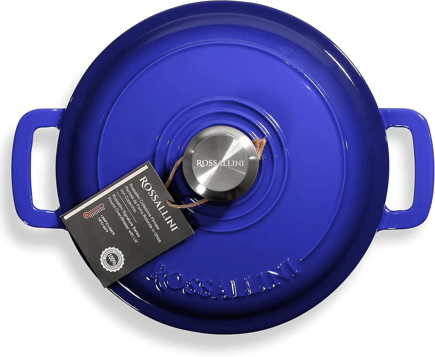 Signature Enameled Cast Iron Braiser, Non-Stick Serving Pot with Tight Fitting Lid for Perfect Roasting, Baking, Sauteing, Searing, and Pan Frying | 3.5Q (3.3L) - Indigo Blue