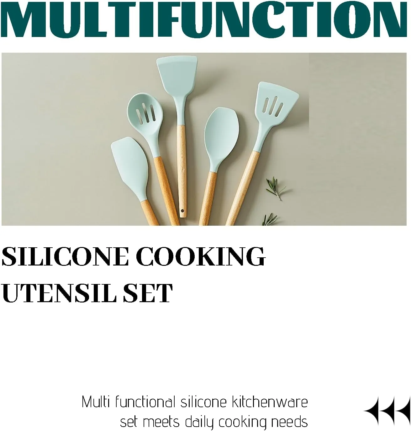 Silicone Cooking Utensils Set For Kitchen, Spoons Spatula Spatulas Accessories, Baking Heat Resistant Cookware De Home, Rubber New Apartment Decor, Plastic Nonstick Turner Tool (green)