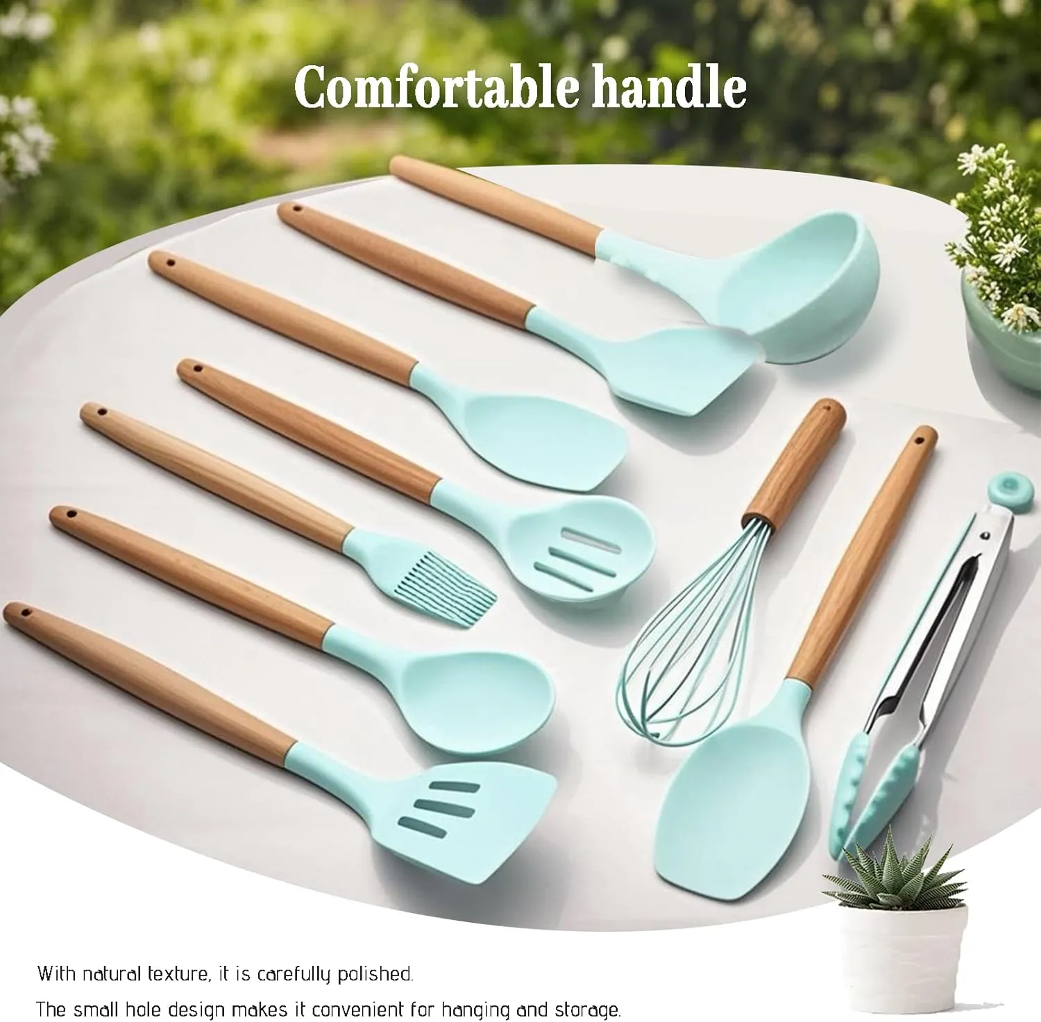 Silicone Cooking Utensils Set For Kitchen, Spoons Spatula Spatulas Accessories, Baking Heat Resistant Cookware De Home, Rubber New Apartment Decor, Plastic Nonstick Turner Tool (green)
