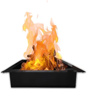 Simond Store Square Outdoor Fire Pit Ring 42 Inches Outside Diameter 36 Inches Inside Diameter, Portable 2 mm Thick Steel Heavy Duty Fire Ring for Outdoor Wood Burning Fireplace Camping and Bonfire