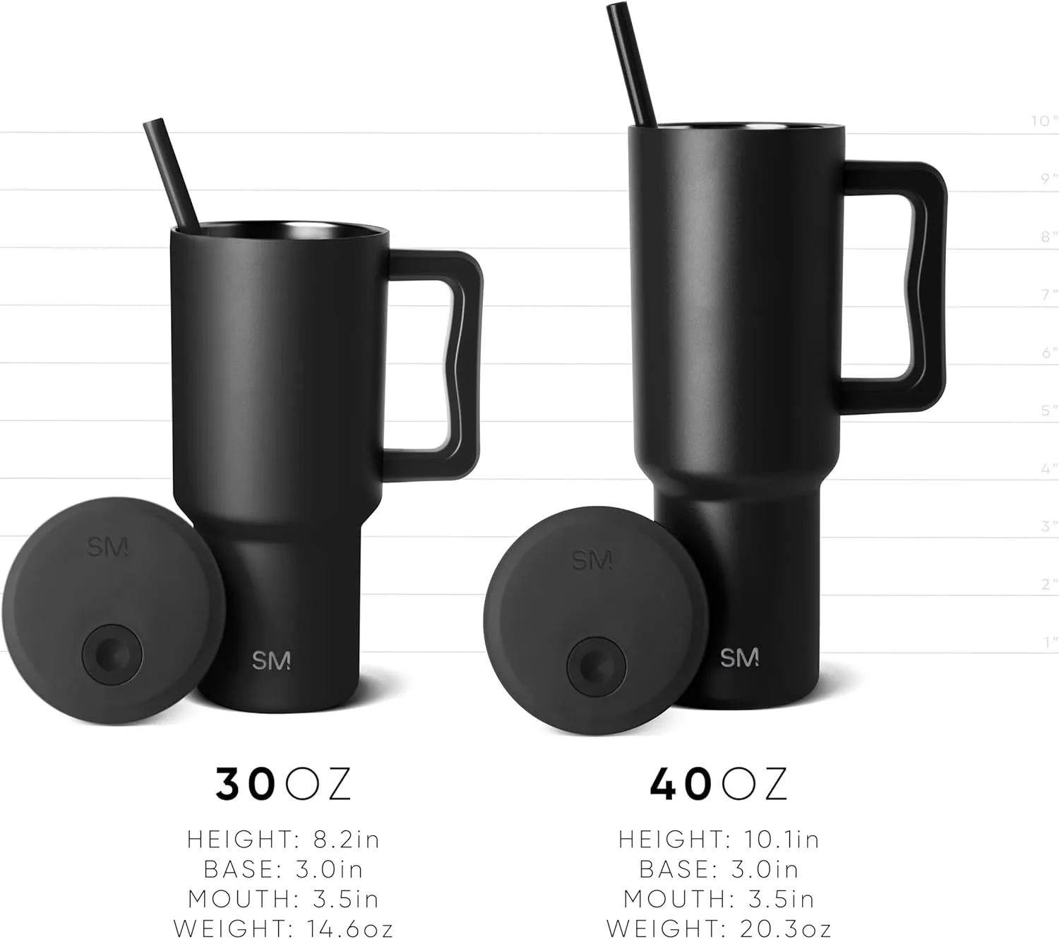 Simple Modern 40 oz Trek Tumbler with Handle and Straw Lid | Cup Holder Friendly Insulated Stainless Steel Travel Mug | Cream Leopard