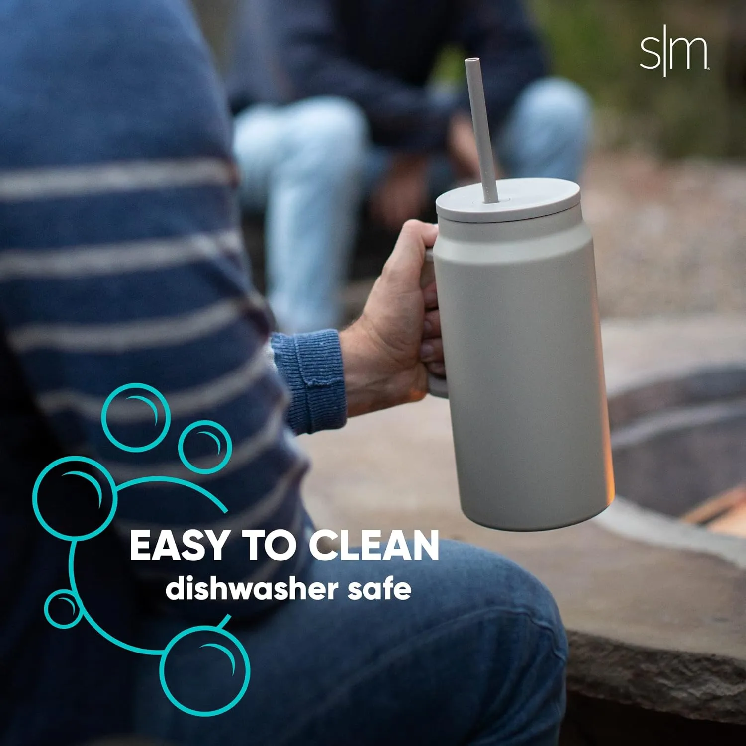 Simple Modern 50 oz Mug Tumbler with Handle and Straw Lid | Reusable Insulated Stainless Steel Large Travel Jug Water Bottle | Gifts for Women Men Him Her | Trek Collection | Almond Birch