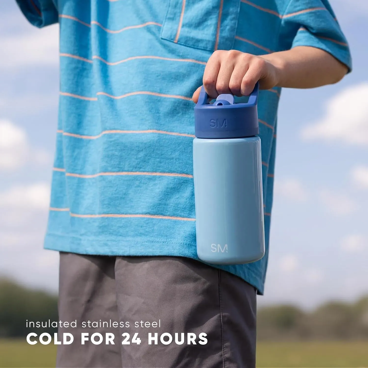 Simple Modern Kids Summit Water Bottle with Straw Lid | 18oz Stainless Steel Cup Insulated Tumbler for Toddlers, School | Dinosaura