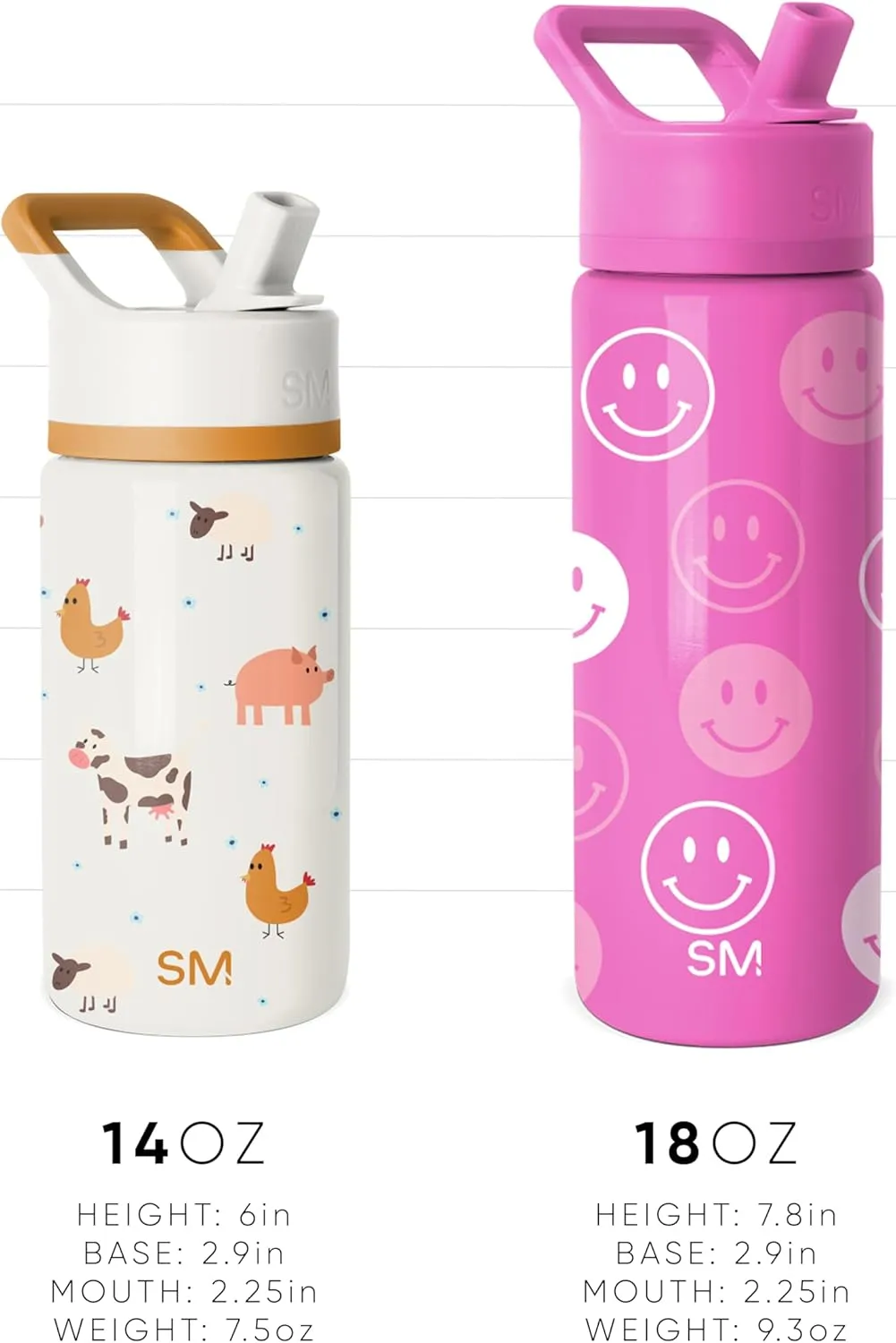 Simple Modern Kids Summit Water Bottle with Straw Lid | 18oz Stainless Steel Cup Insulated Tumbler for Toddlers, School | Dinosaura