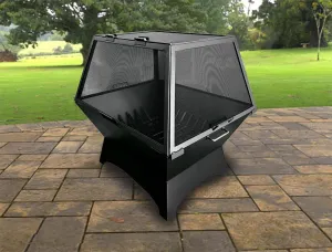 Simplistic Trapezoid Design Outdoor Fire Pit | Classic Custom Fabrication Wood Burning Fire Pit | Made in Canada – Model # WBFP659