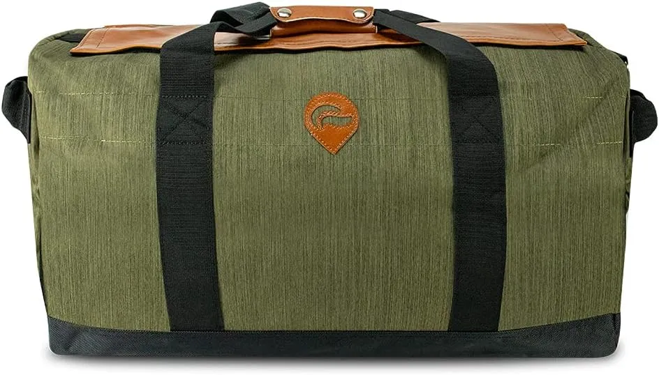 Skunk Medium Midnight Duffel - Smell Proof - Weather Resistant - Hydroponics (Green Leather)