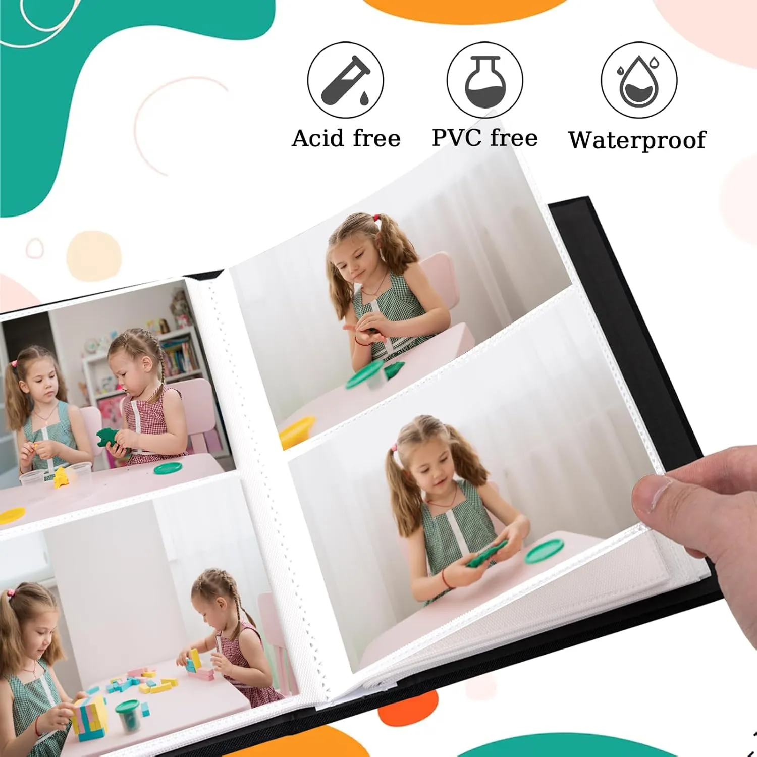 Small Photo Album 4x6 200 Pockets Linen Cover Picture Book Holds 4x6 Photos for Wedding, Baby, Family, Graduation