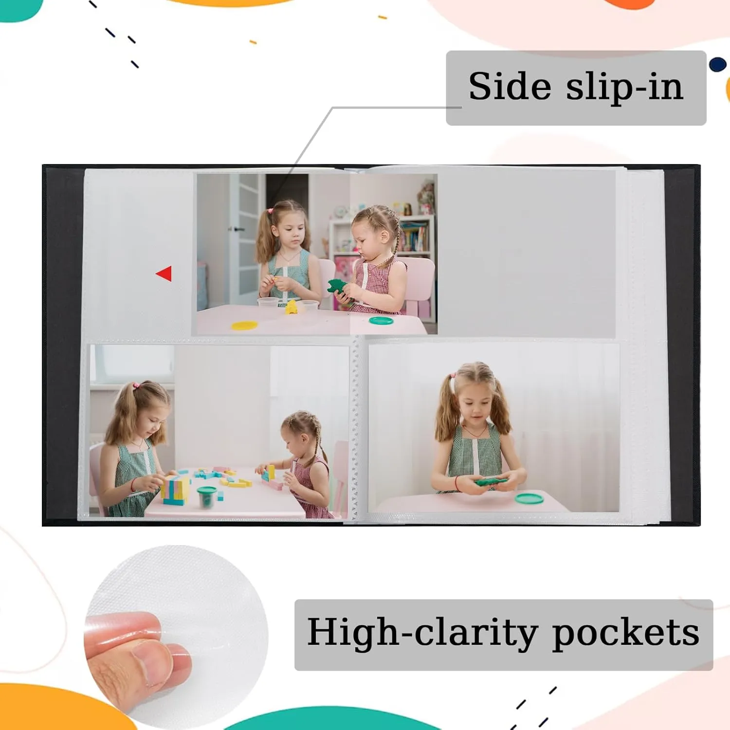 Small Photo Album 4x6 200 Pockets Linen Cover Picture Book Holds 4x6 Photos for Wedding, Baby, Family, Graduation