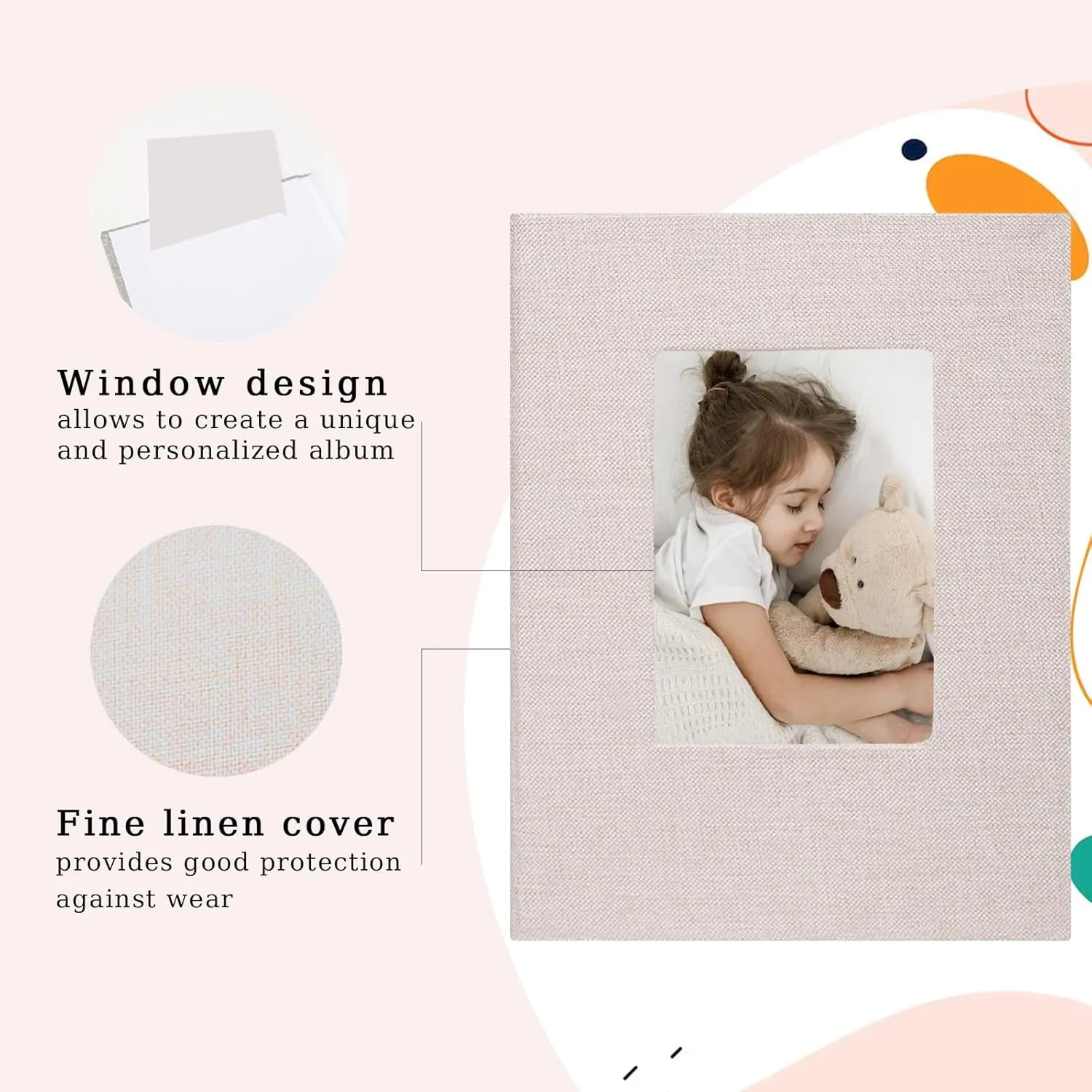 Small Photo Album 4x6 200 Pockets Linen Cover Picture Book Holds 4x6 Photos for Wedding, Baby, Family, Graduation