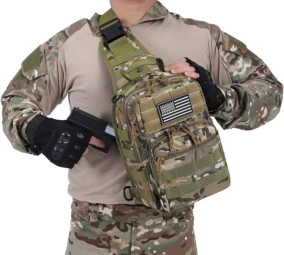 Small Tactical Military Backpack Sling Crossbody Holster Bag For Men CCW Sling Bag 10L
