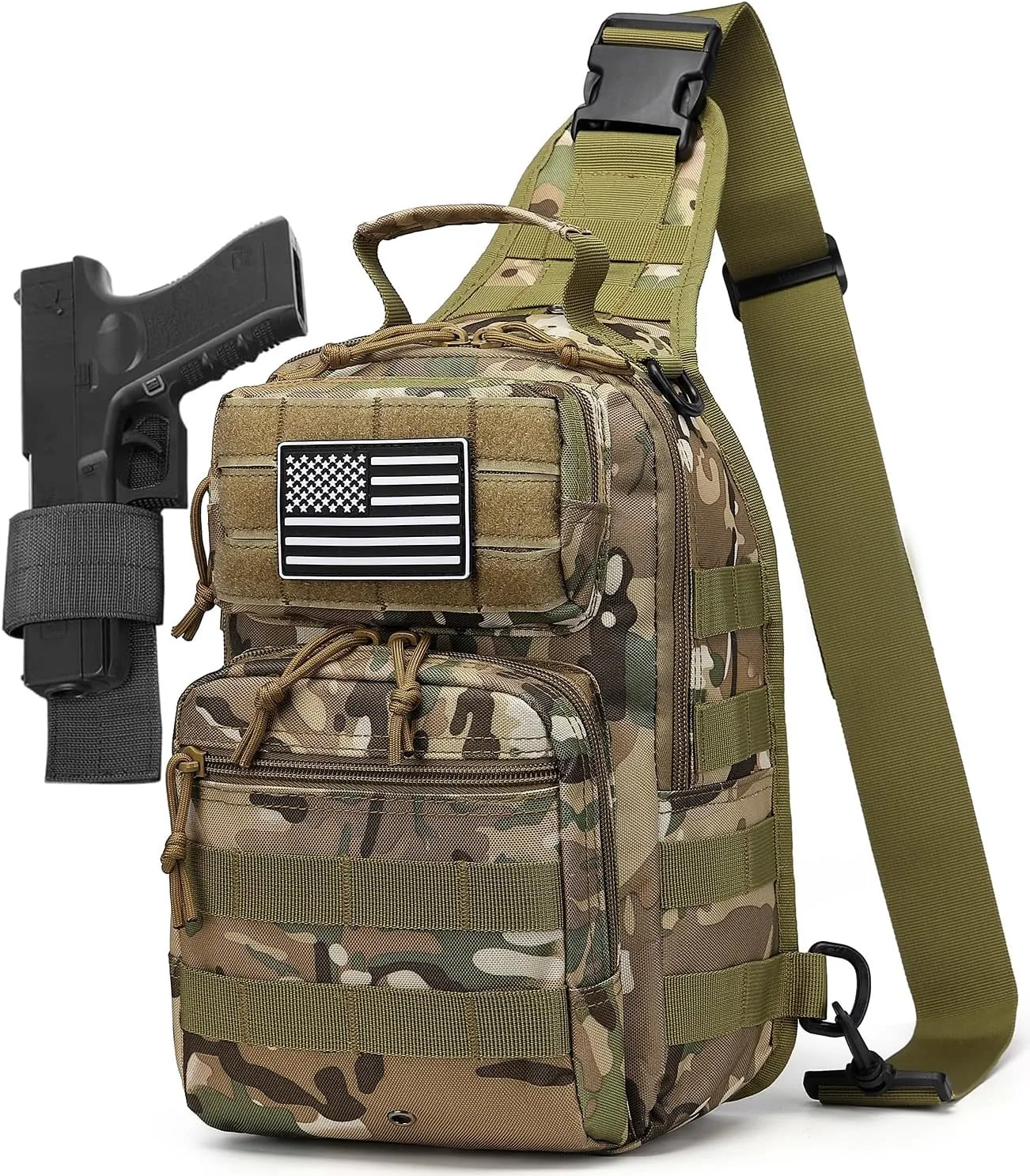 Small Tactical Military Backpack Sling Crossbody Holster Bag For Men CCW Sling Bag 10L