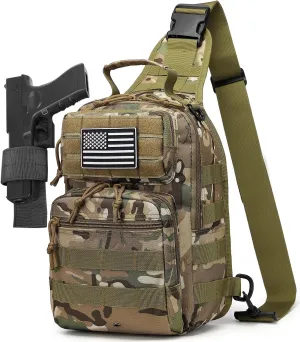 Small Tactical Military Backpack Sling Crossbody Holster Bag For Men CCW Sling Bag 10L