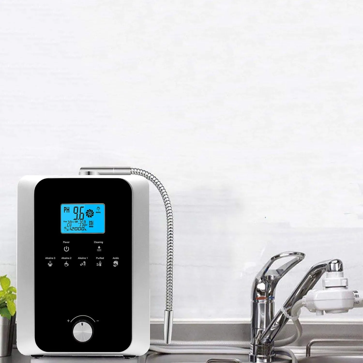 Smart Water Electrolyzer-700mv Orp,Water Purifier Ph 2.8-11.0 Alkaline Acid Water Machine,7000 Liters per Filter,7 Water Settings,Auto Clean,Smart Voice,220V