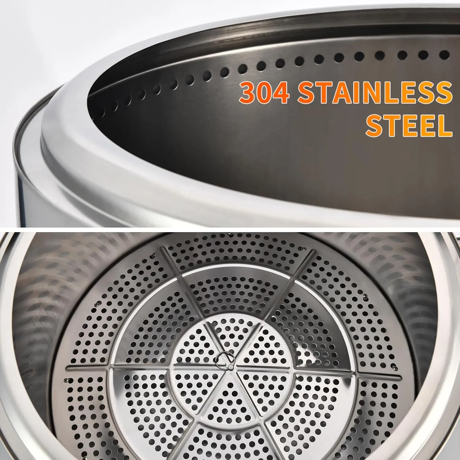Smokeless Fire Pit, Portable Firepit Outdoor, 20 Inch Stainless Steel