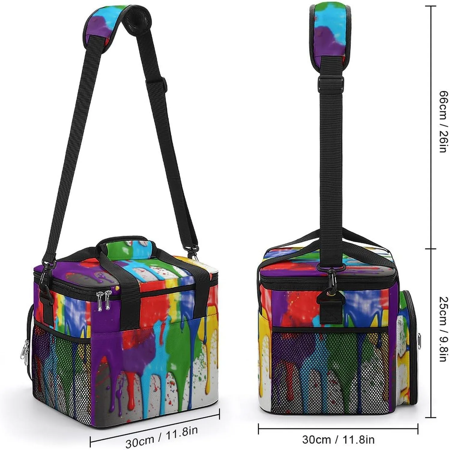 Soft Cooler Bag, 22L Collapsible Beach Cooler Bag,3D Wolf Dream Catcher Printed Portable Ice Chest Leakproof Travel Cooler for Picnic, Outdoor Trip