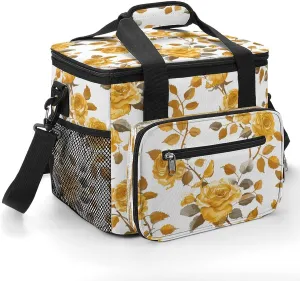 Soft Cooler Bag, 22L Collapsible Beach Cooler Bag,Beach Colored Pebbles Printed Portable Ice Chest Leakproof Travel Cooler for Picnic, Outdoor Trip