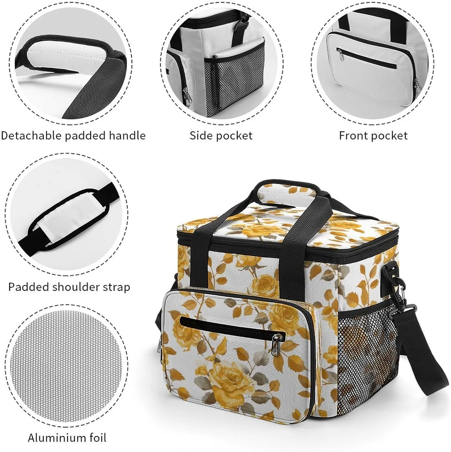 Soft Cooler Bag, 22L Collapsible Beach Cooler Bag,Beach Colored Pebbles Printed Portable Ice Chest Leakproof Travel Cooler for Picnic, Outdoor Trip