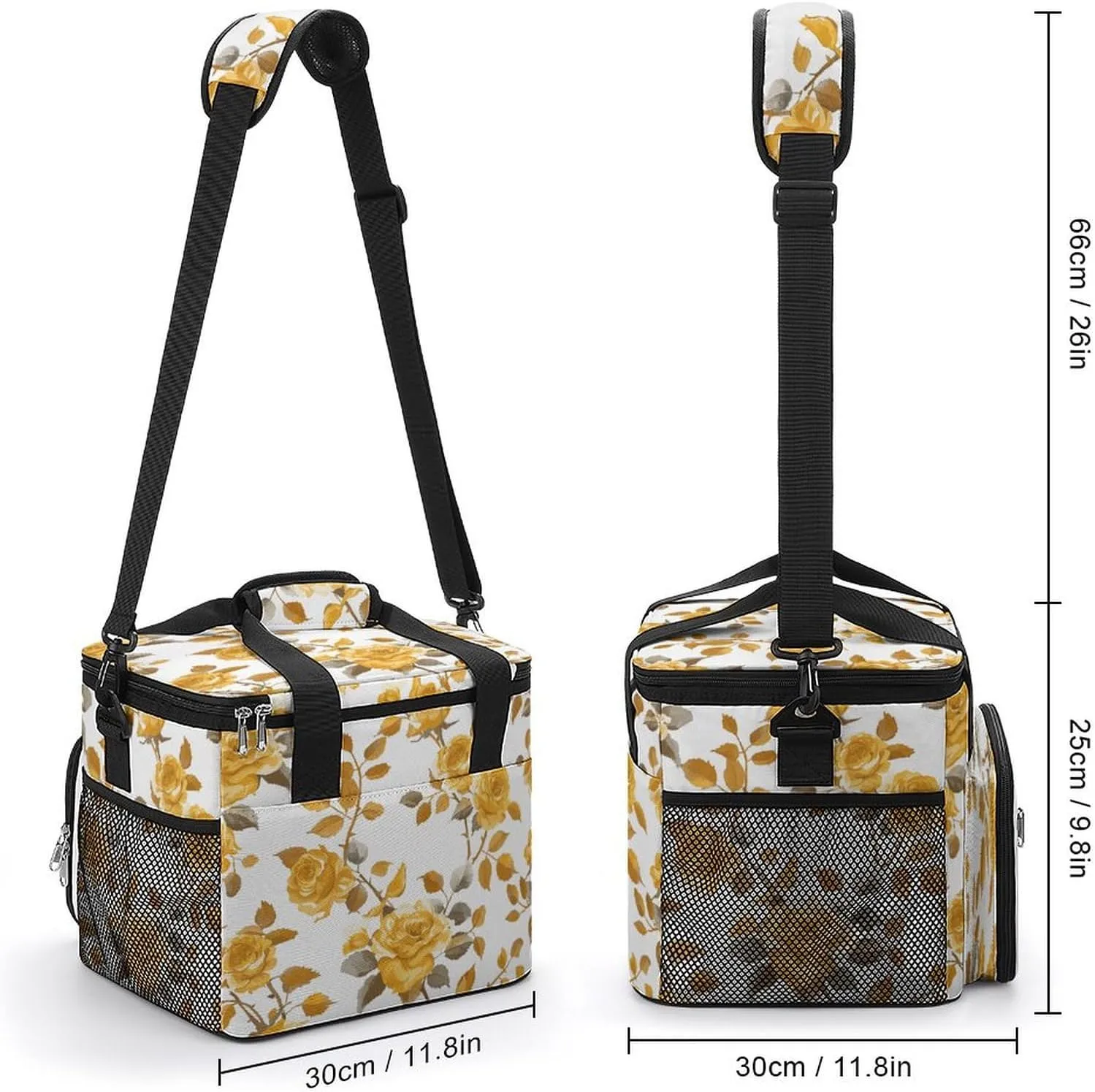 Soft Cooler Bag, 22L Collapsible Beach Cooler Bag,Beach Colored Pebbles Printed Portable Ice Chest Leakproof Travel Cooler for Picnic, Outdoor Trip