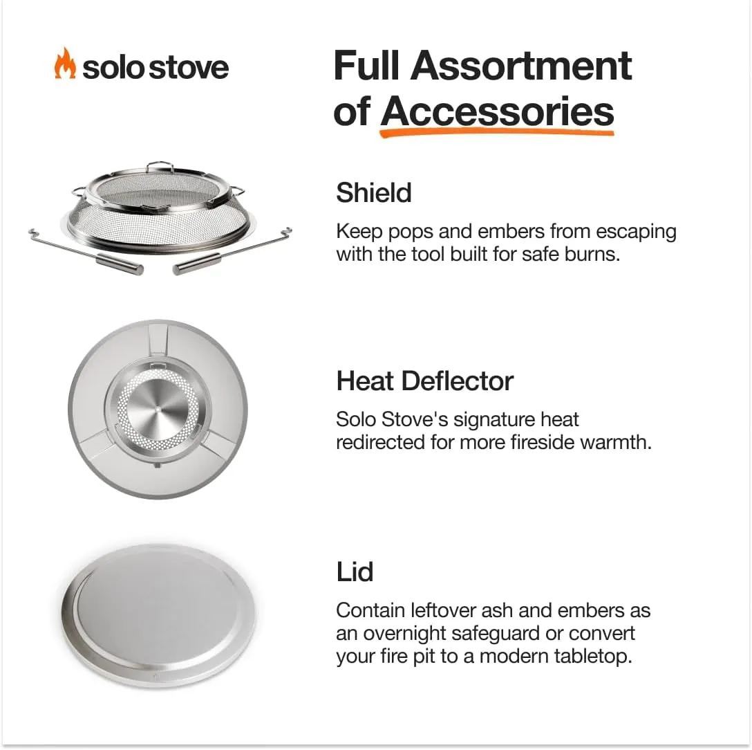 Solo Stove Bonfire 2.0 with Stand, 19.5 Inch Smokeless Fire Pit with Removable Ash Pan - Portable Outdoor Fire Pit - Stainless Steel Wood Burning Fireplace, Ideal for 4-6 People, 21.75 lbs, Mulberry