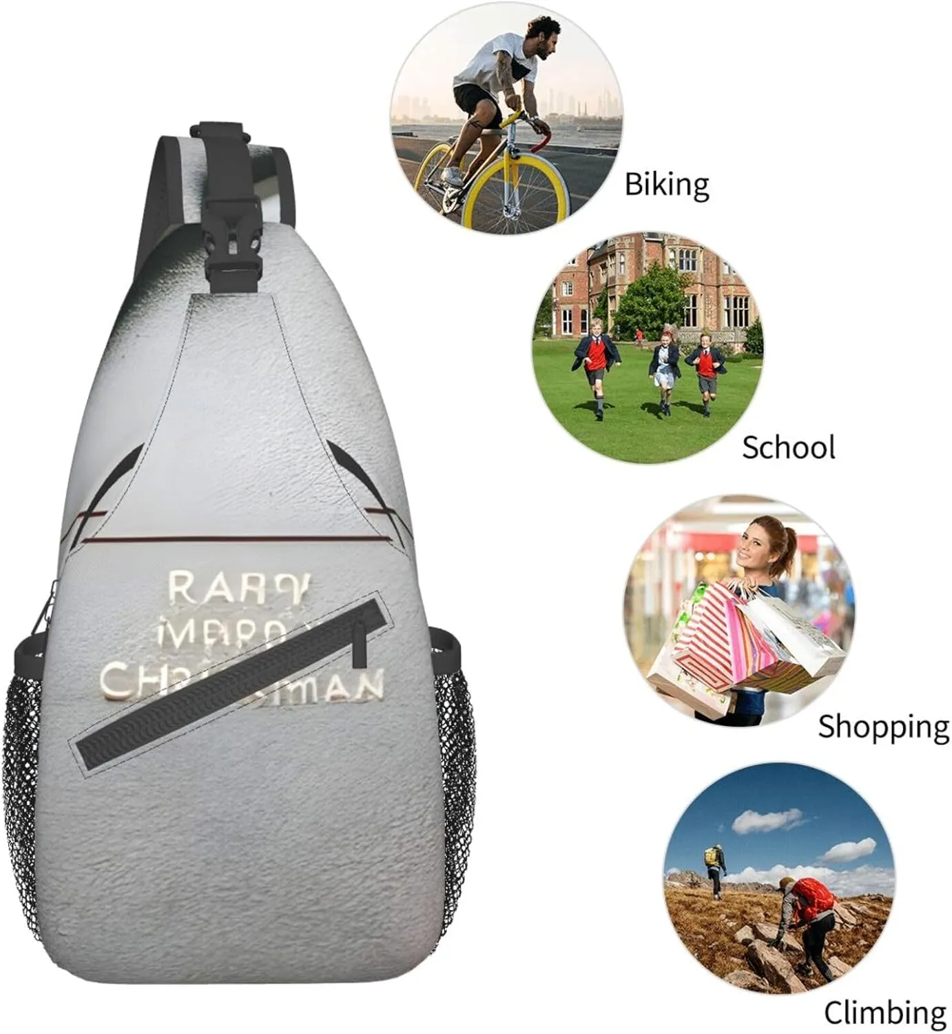 SSIMOO Merry Christmas 1 Versatile Travel Hiking Backpack-Perfect For Outdoor Cycling,Chest Shoulder Bag