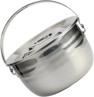 Stainless Camp Kettle Hanging Cook Pot 1.4l Single Bottom Boys and Girls Camping Gear Easy to Clean