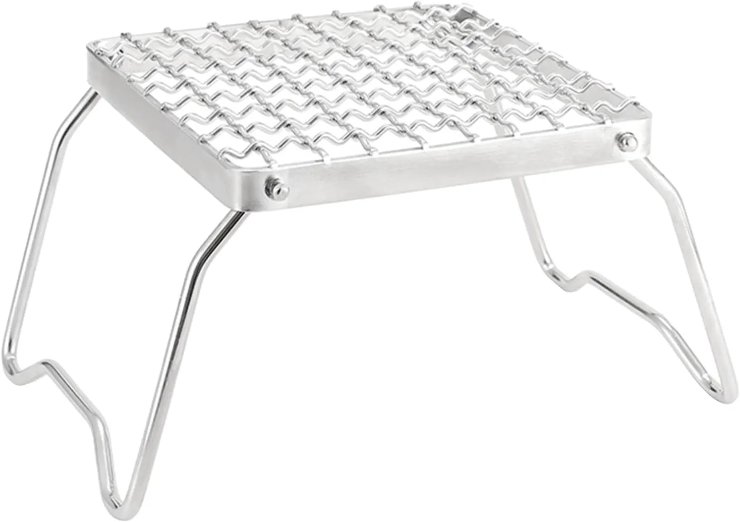 Stainless Steel BBQ Grills Net Grills Grate Barbecue Gridirons With Foldable Legs For Camping Hiking Outdoors