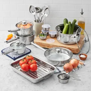 Stainless Steel Cookware 24-Piece Set