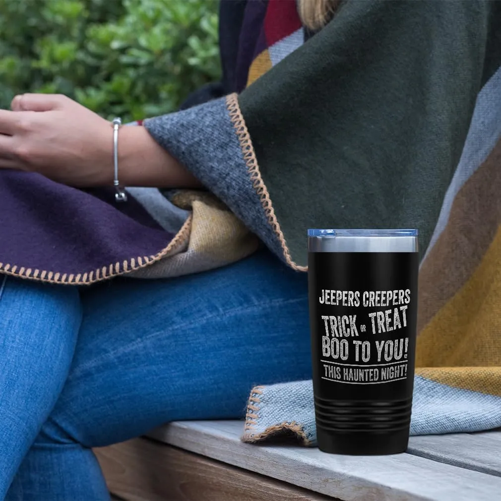 Stainless-Steel Engraved Travel Mug Tumbler Jepers Creepers Insulated Thermal Coffee Cup Forest Green 30 Oz