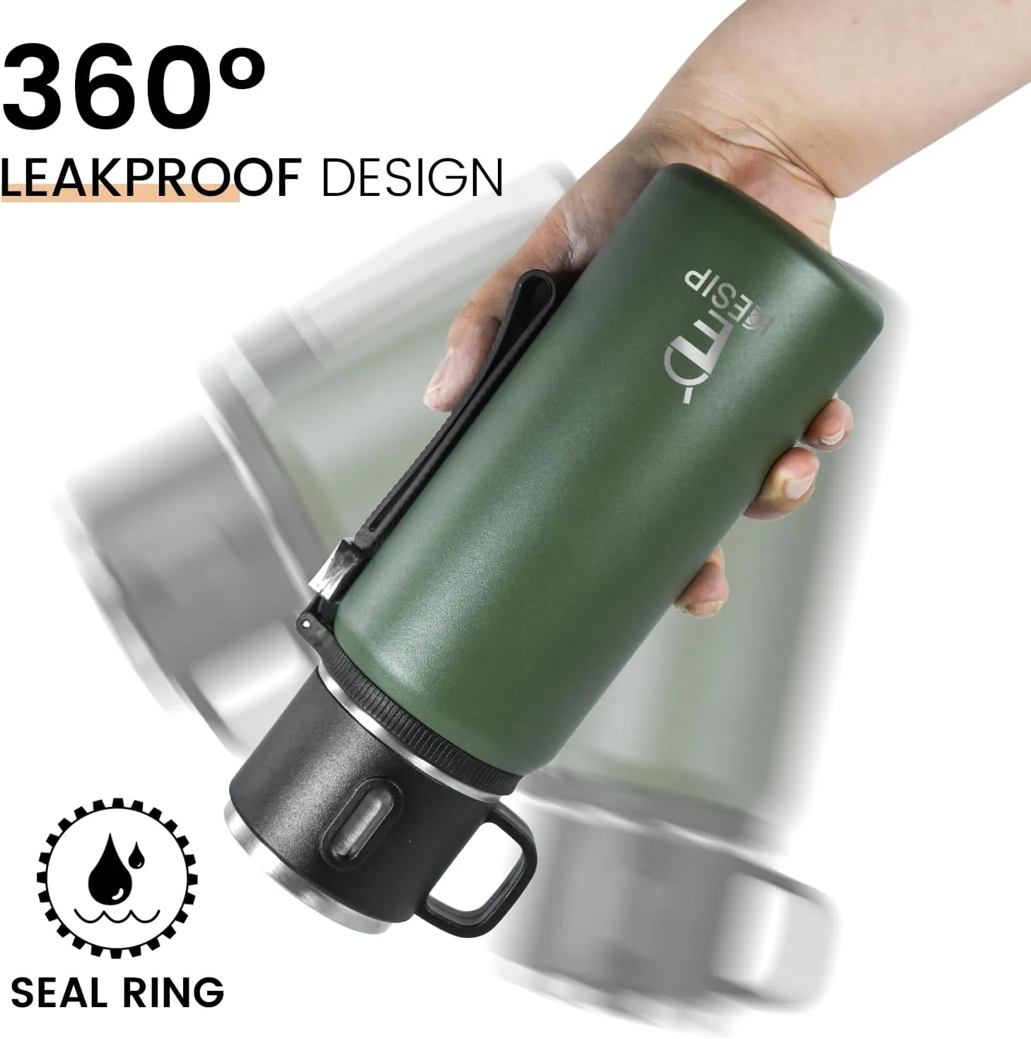 Stainless Steel Insulated Bottle, 27oz with cup Vacuum Insulated Water Bottle, Thermo for Hot Drinks/Cold Drinks,24-Hr Insulation Commute, Travel