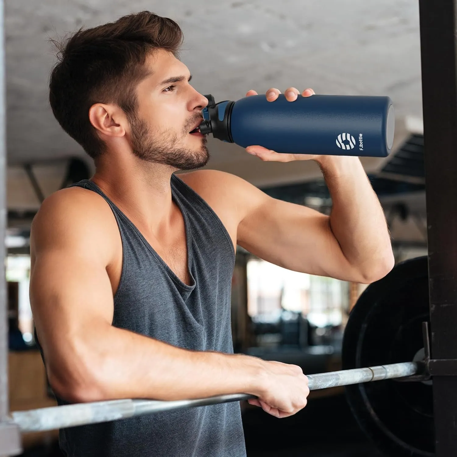 Stainless Steel Insulated Sports Water Bottle 50oz, BPA-Free, Double-Wall Vacuum, Magnetic Cap, No Straw, Cup Brush Included - Ideal Thermos for School, Fitness, and Outdoor Activities