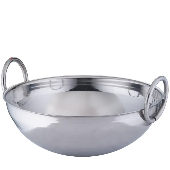 Stainless Steel Kadhai or Kadai Wok, 16", 3 MM Thickness, 8 Litre's