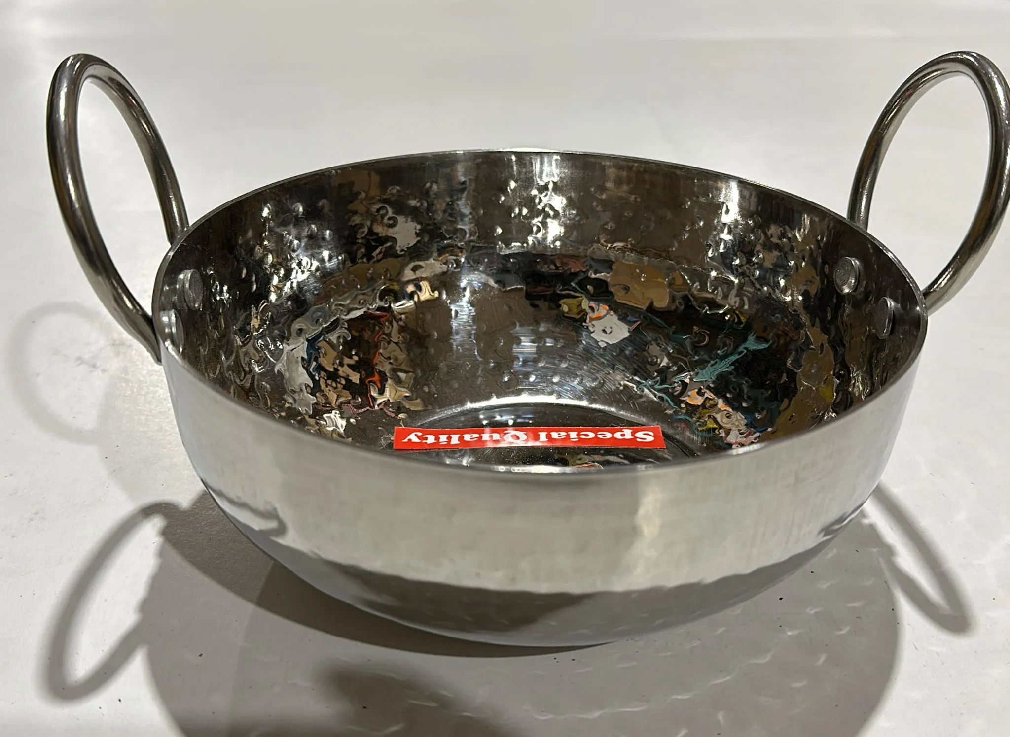 STAINLESS STEEL KARAHI HAMMERED  12"  2PCS