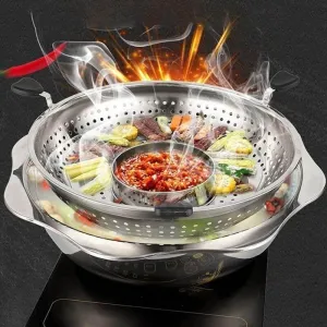 Stainless Steel Rotating Hot Pot Cookware - Easy Cook Kitchen Tool