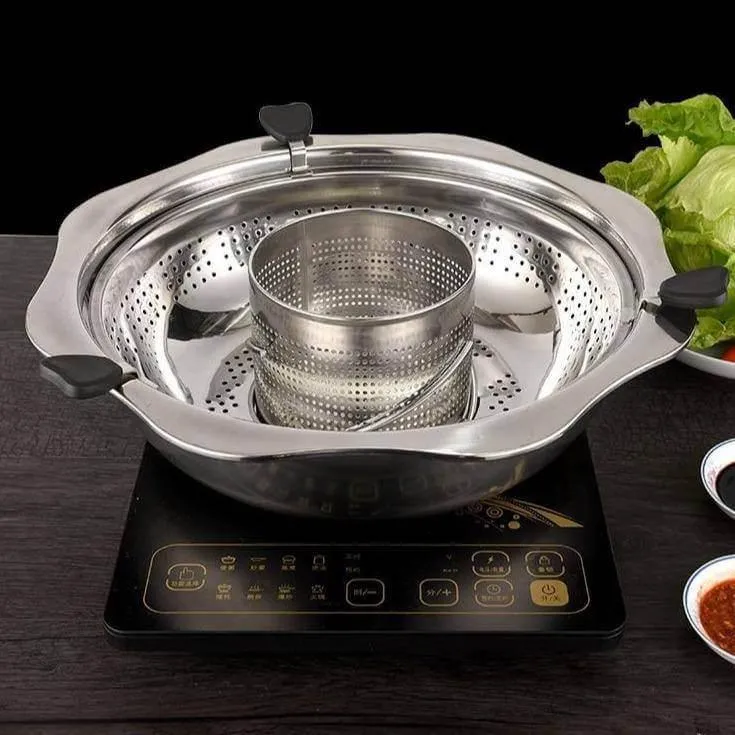Stainless Steel Rotating Hot Pot Cookware - Easy Cook Kitchen Tool