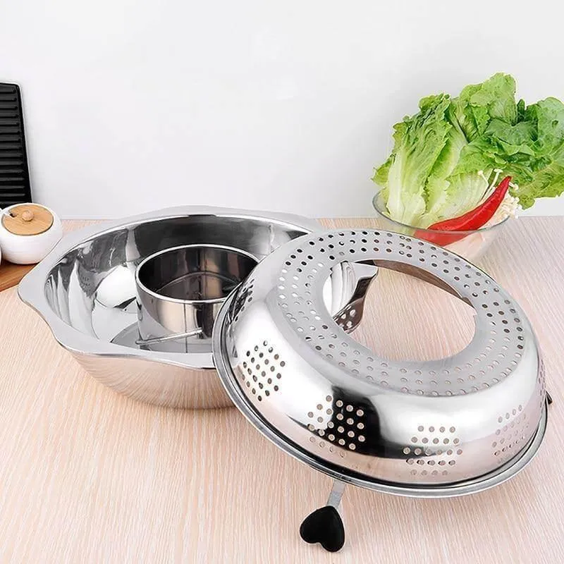 Stainless Steel Rotating Hot Pot Cookware - Easy Cook Kitchen Tool