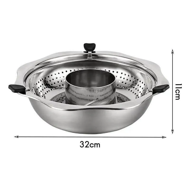 Stainless Steel Rotating Hot Pot Cookware - Easy Cook Kitchen Tool